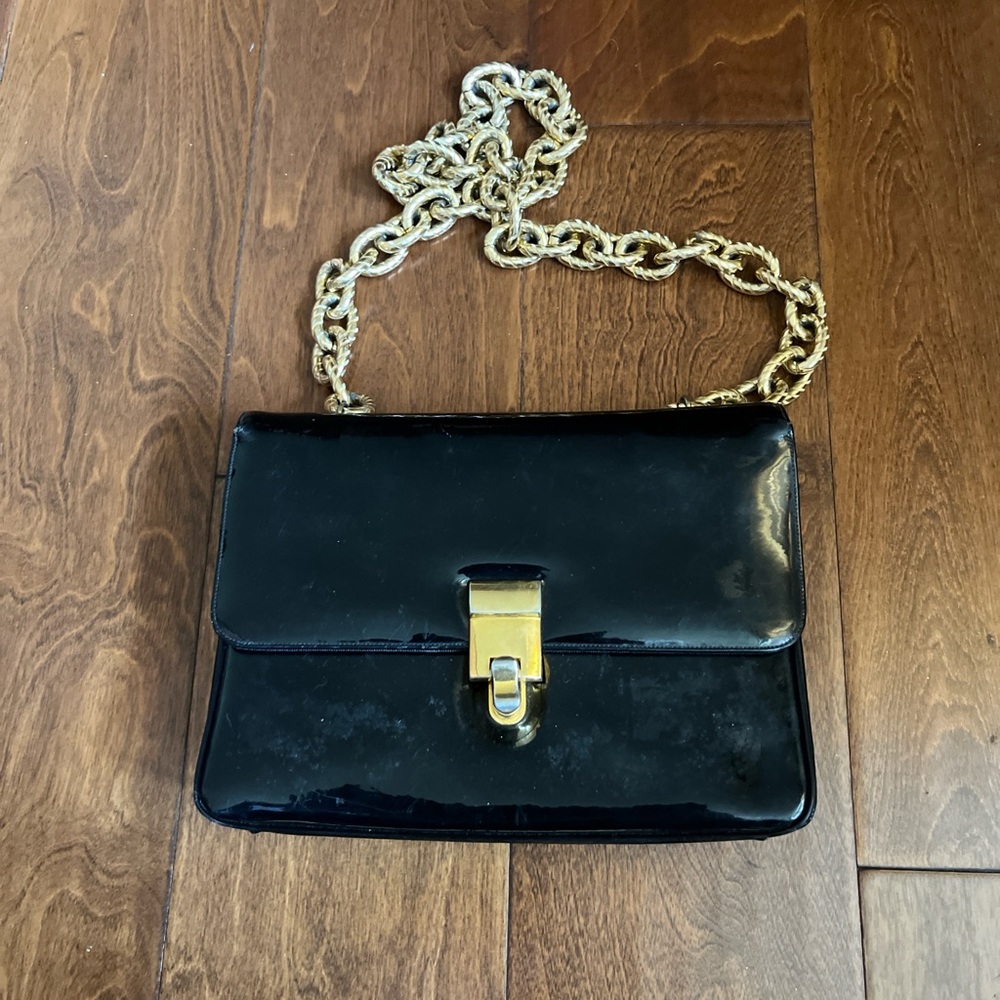 Vintage America Black Bag with Gold Chain